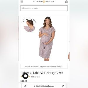 Small kindred bravely maternity hospital gown